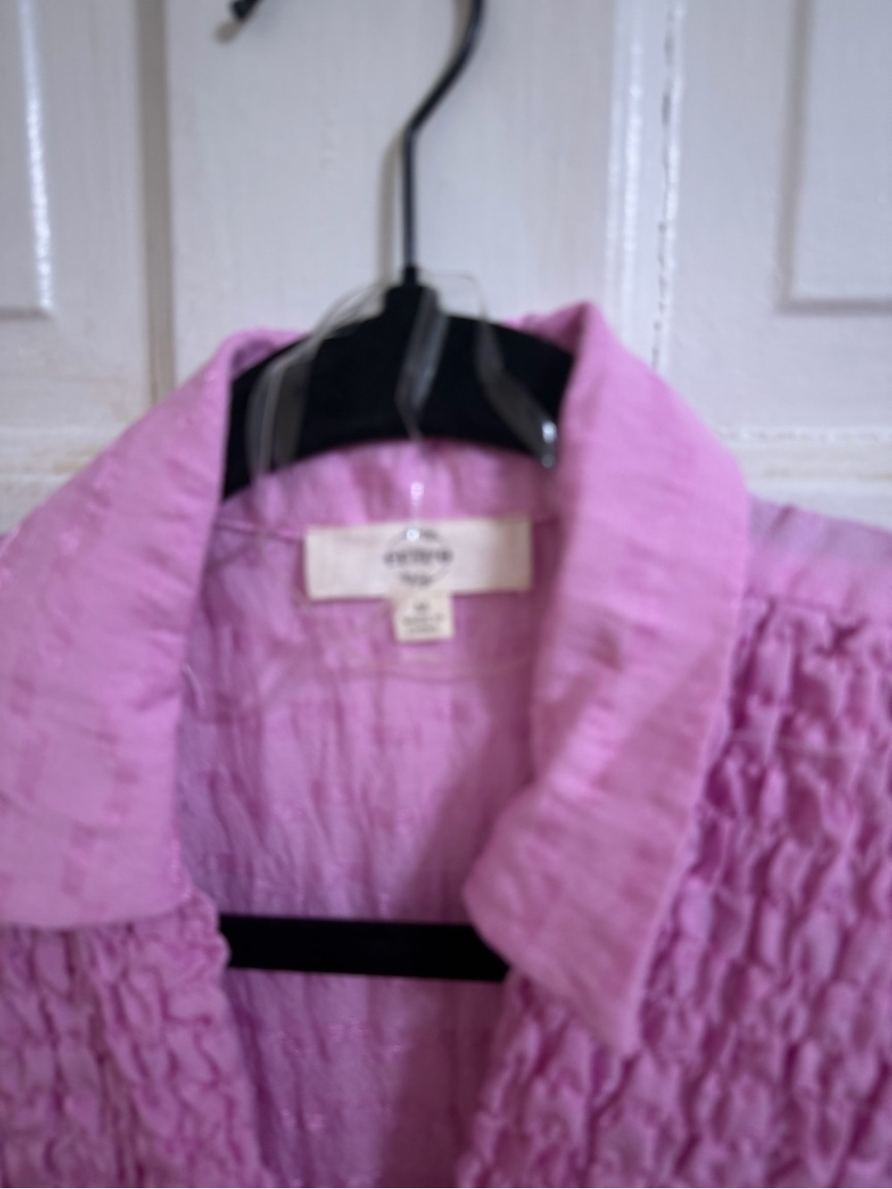 entro Lavender-Pink Textured large puff sleeve dress - Picture 4 of 4